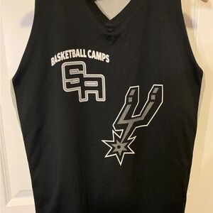 San Antonio Spurs Camps Jersey Youth Sz L Black Silver Reversible